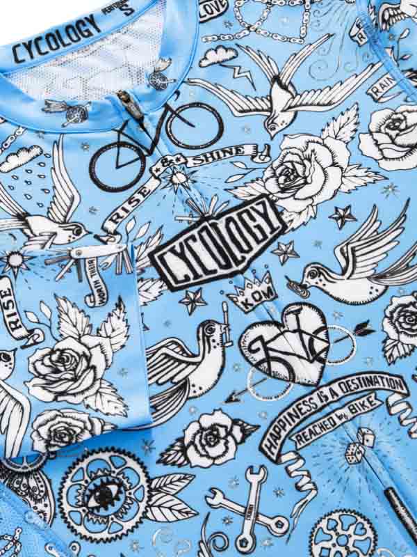 VELO TATTOO (BLUE) MEN'S REBORN JERSEYS