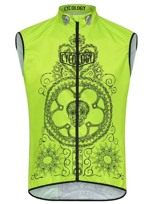 Day of the Living Lime Mens Lightweight Cycling Gilet | Cycology  AUS