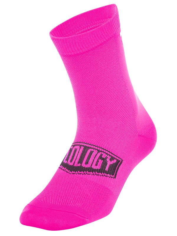 CYCOLOGY PINK REFLECTIVE LOGO CYCLING SOCKS