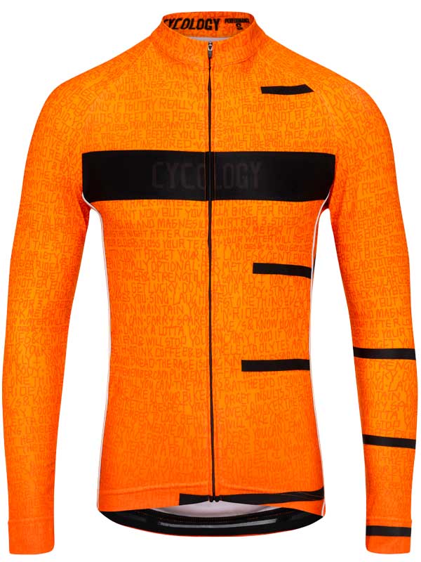 Inspire Mens Long Sleeve Orange Cycling Jersey | Cycology AUS