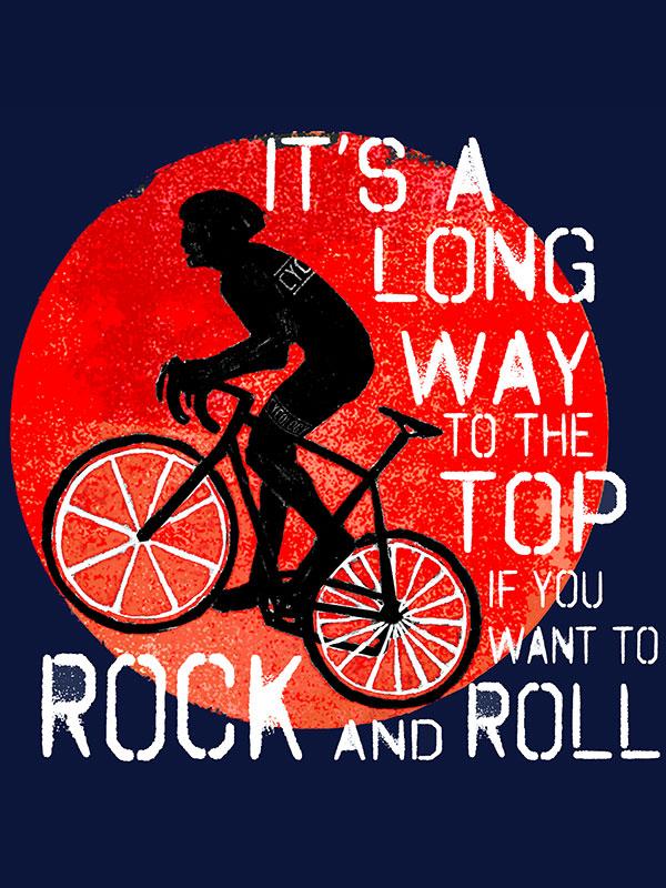 Long Way to the Top Mens Blue Cycling T Shirt | Cycology AUS