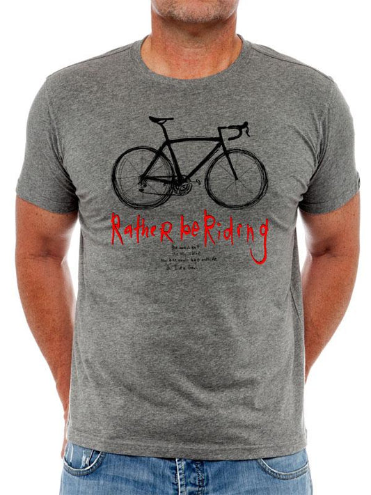 Rather be Riding Mens Dark Grey Cycling T-shirt