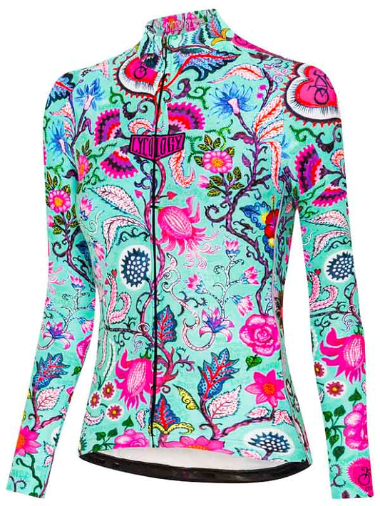 Secret Garden (Aqua) Women's Long Sleeve Jersey