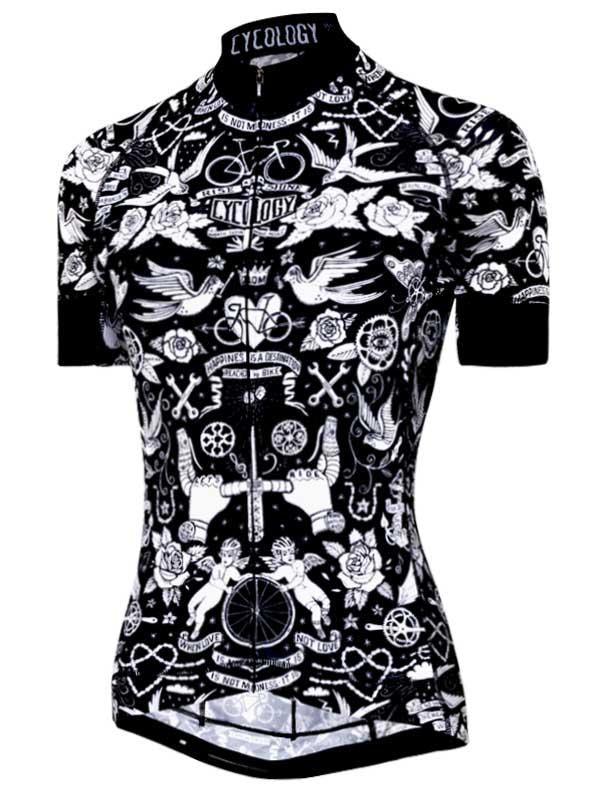 Velo Tattoo Womens  Black Cycling Jersey | Cycology AUS