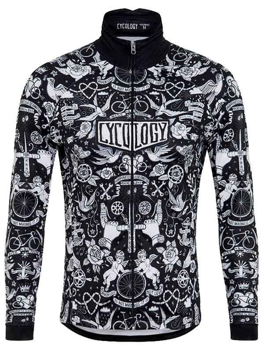 Velo Tattoo Mens Black Windproof Cycling Jacket | Cycology Clothing