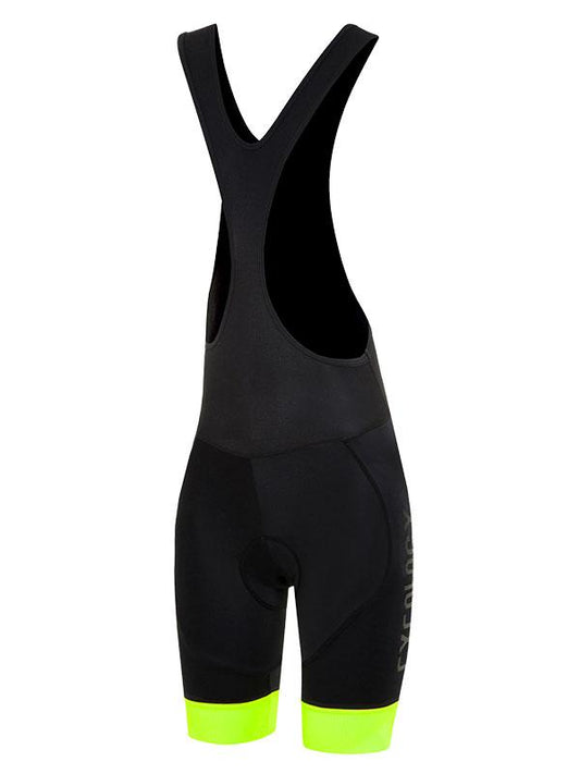 Cycology Womens Logo Black Lime Bib Shorts 