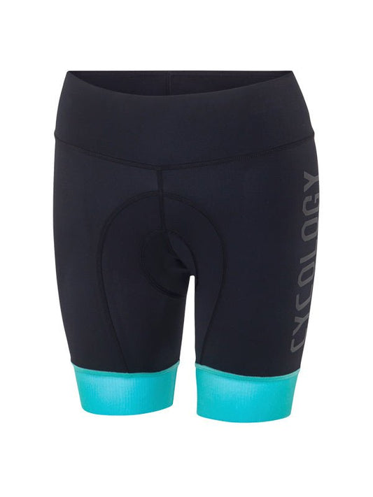 Cycology Women's (Black/Aqua) Cycling Shorts